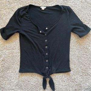 Aeropostale - Women’s (M) Black Tie Knot Crop Top